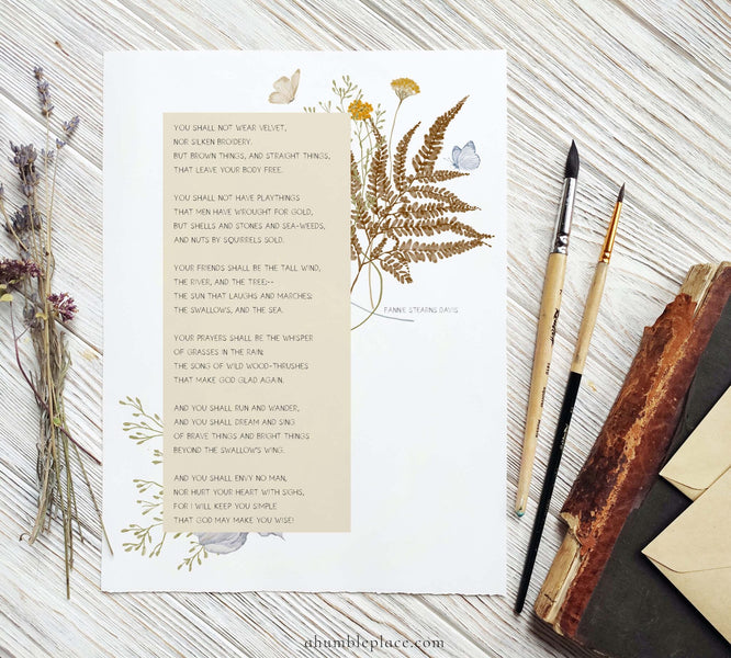 Free Printable “For a Child” Poem for Homeschoolers!