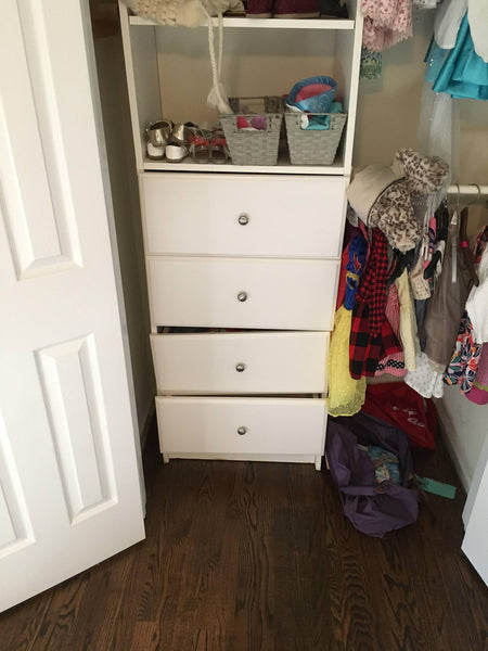 Built in closet drawers falling off track