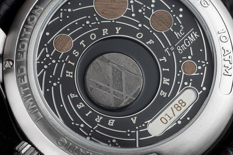 A watch embedded with pieces of Stephen Hawking’s desk
