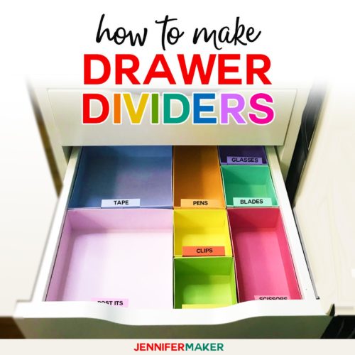 Learn how to organize your drawers with easy DIY drawer organizers you can make by hand or on your Cricut! No more messy junk drawers!