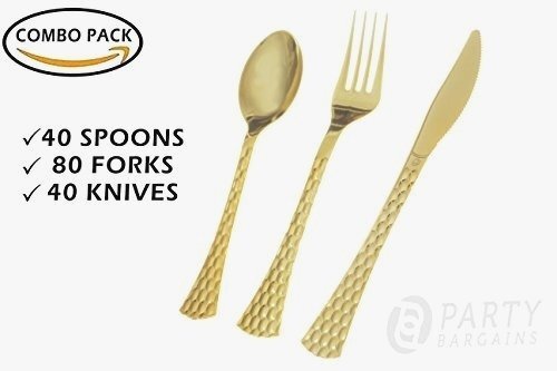 Cheap And Reviews Gold Plastic Silverware