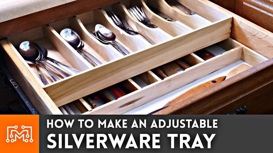 We made a sliding silverware tray that is adjustable to fit your stuff! Go to 