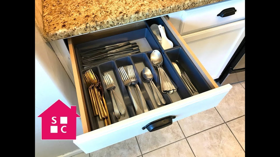 Here's a tour of the kitchen showing how I organized the eating utensils, the prepping and serving utensils, knives, and even the junk drawer