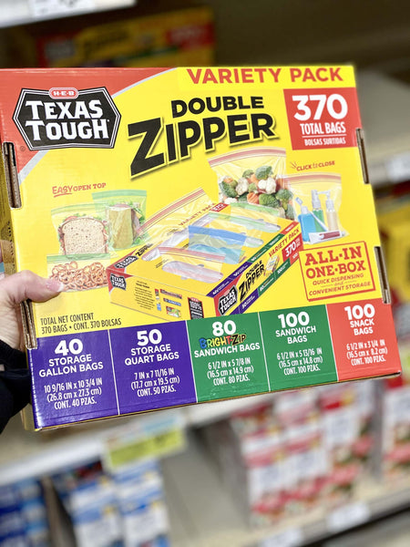 If you're an H-E-B shopper, keep your eyes peeled for this drawer-friendly All-in-One Storage Bags Box! Such a genius solution!