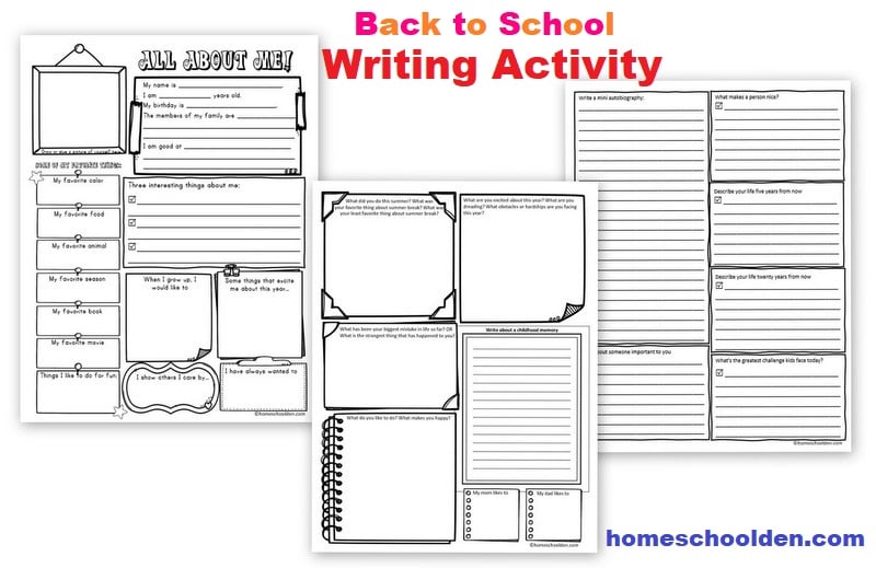 Back to School – Writing Activity Pages