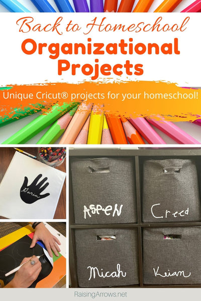 Back to Homeschool Large Family Organizing with Cricut Explore 3!