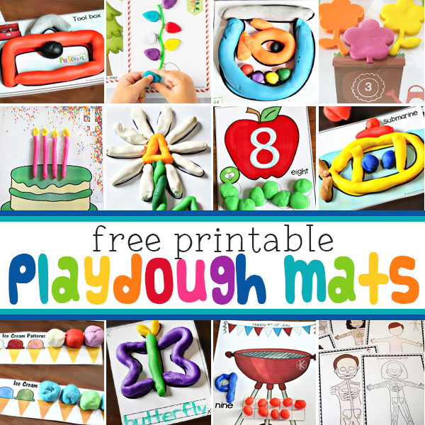 FREE Printable Playdough Mats w/ LOTS of Seasonal Playdoh Mats