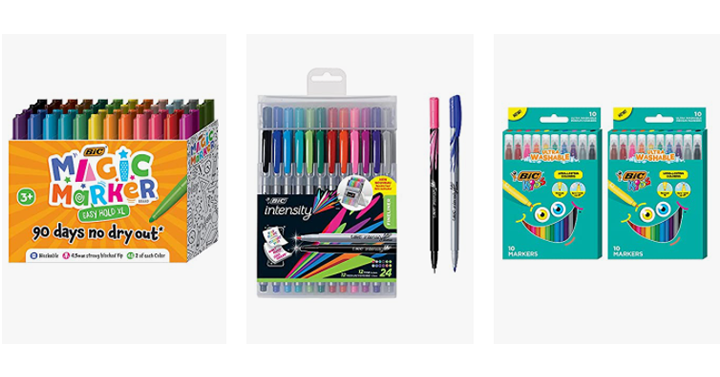 Save on BIC Markers, Mechanical Pencils, Pens, Highlighters, & More! Prices from $3.93!