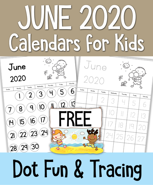 June 2020 Calendars for Kids
