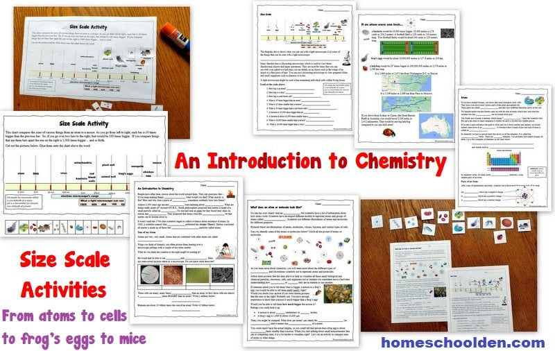 Intro to Chemistry – Size of Atoms Activities
