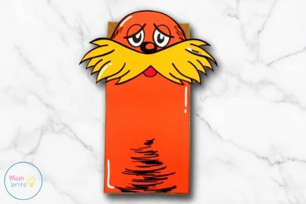 Dr. Seuss The Lorax Paper Bag Puppet [Free Printable Template]