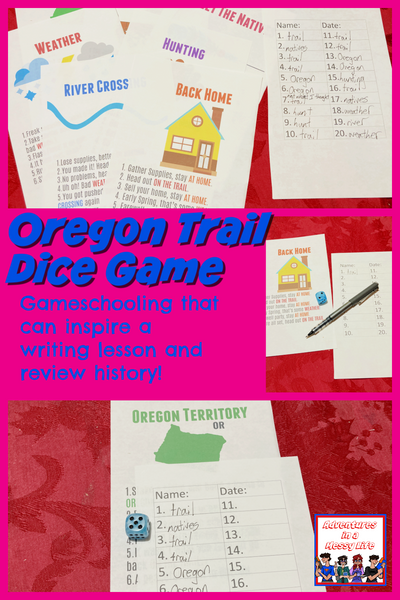 Oregon Trail dice game