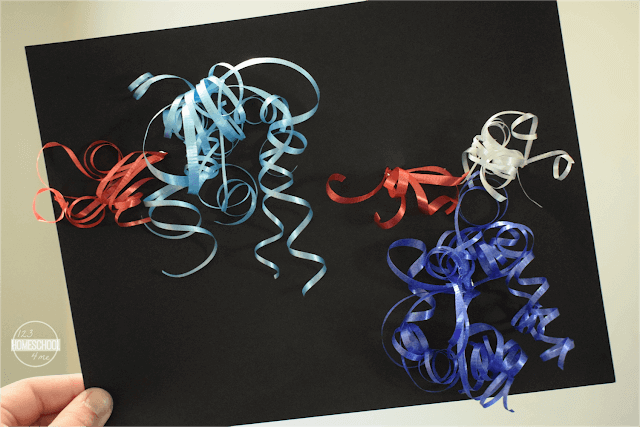 4th of July Curling RIbbon Firework Crafts