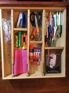 Great one cottage adjustable wood drawer organizer set with 4 bonus pieces for kitchen utensils and silverware bathroom makeup and toiletries and office desk supplies makes the most of your storage