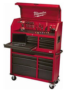 Exclusive heavy duty drawer 16 tool chest 46 in and rolling cabinet set red and black personal valuables storage drawer with separate lock in the tool chest