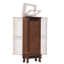 Load image into Gallery viewer, Results fdw jewelry cabinet jewelry chest jewelry armoire wood jewelry box storage stand organizer with side doors 7 drawers makeup mirror