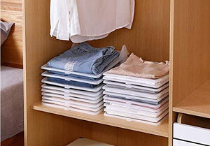 Get closet mess killer l foldable stackable folded t shirt clothing organizer l fold sort laundry system l for drawers dresser shelves suitcase wardrobe cabinets l large jeans pants pack of 5