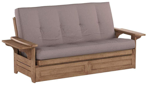 Save on michael anthony furniture phoenix full size sofa futon and drawer set butternut wood frame and suede innerspring mattress peat