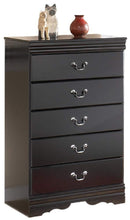 Load image into Gallery viewer, On amazon ashley furniture signature design huey vineyard chest of drawers 5 drawers vintage casual louis philippe styling black