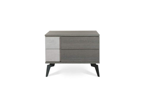 Discover limari home lim 74780 cuscana collection modern style faux concrete matte italian bedroom nightstand with 2 soft closing drawers metal legs grey