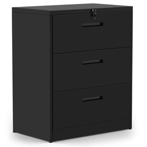 Save 3 drawers white lateral file cabinet with lock lockable heavy duty filing cabinet steel construction blackcurve handle