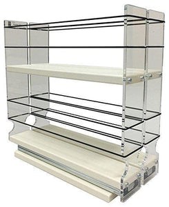 Discover the vertical spice 22x2x11 dc spice rack narrow space w 2 drawers each with 2 shelves 20 spice capacity easy to install