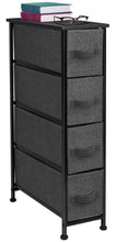 Load image into Gallery viewer, Latest sorbus narrow dresser tower with 4 drawers vertical storage for bedroom bathroom laundry closets and more steel frame wood top easy pull fabric bins black charcoal
