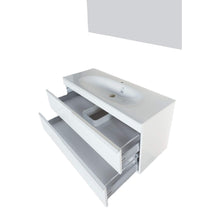 Load image into Gallery viewer, Top rated giallo rosso argento 48 inch bathroom vanity and sink combo with mirror contemporary design wall mount glossy white cabinet set single sink and double drawer