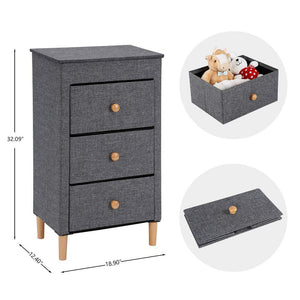 Great kamiler 3 drawer dresser nightstand beside table end table storage organizer tower unit for bedroom hallway entryway closets removable fabric bins no tool required to assemble