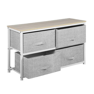 The best aingoo dresser storage 4 drawers storage bedroom steel frame fabric wide dressers drawers for clothes grey wood board 2x2 drawers grey