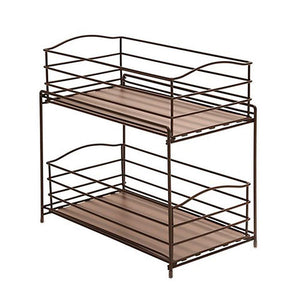 Buy seville classics 2 tier sliding basket drawer kitchen counter and cabinet organizer bronze