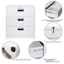Load image into Gallery viewer, Best merax lateral file cabinet 2 drawer locking filing cabinet 3 drawers metal organizer with heavy duty hanging file frame for legal business files office home storage
