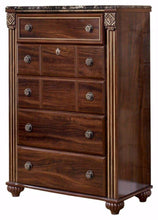 Load image into Gallery viewer, Storage ashley furniture signature design gabriela chest of drawers 5 drawer dresser antiqued goldtone dark reddish brown