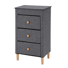 Load image into Gallery viewer, Get kamiler 3 drawer dresser nightstand beside table end table storage organizer tower unit for bedroom hallway entryway closets removable fabric bins no tool required to assemble