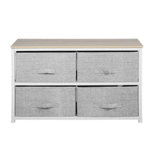 Load image into Gallery viewer, Top rated aingoo dresser storage 4 drawers storage bedroom steel frame fabric wide dressers drawers for clothes grey wood board 2x2 drawers grey