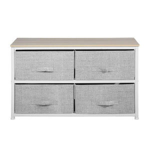 Top rated aingoo dresser storage 4 drawers storage bedroom steel frame fabric wide dressers drawers for clothes grey wood board 2x2 drawers grey