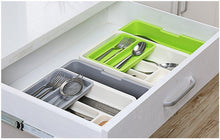 Load image into Gallery viewer, Discover the best stock show expandable stackable movable adjustable plastic cutlery tray kitchen utensil drawer organizer tableware holder silverware storegrey