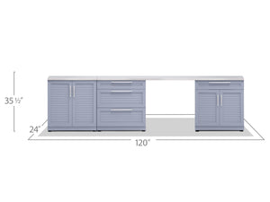 Outdoor Kitchen Aluminum 3 Piece Cabinet Set