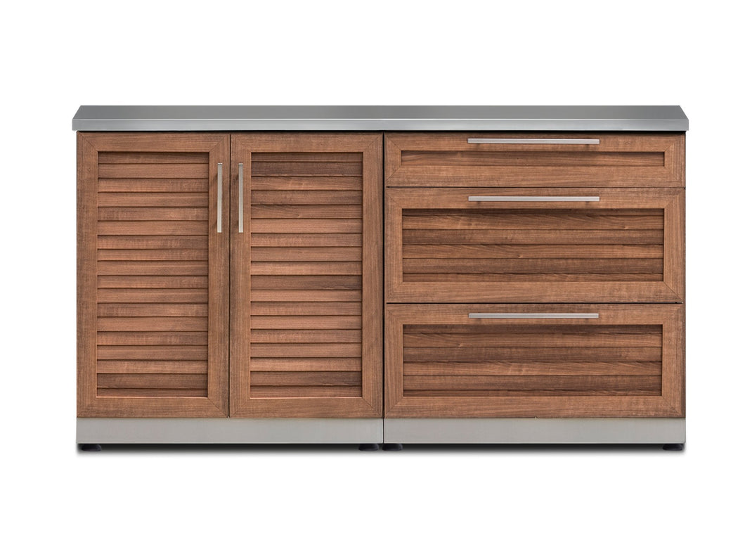 Outdoor Kitchen Stainless Steel 2 Piece Cabinet Set