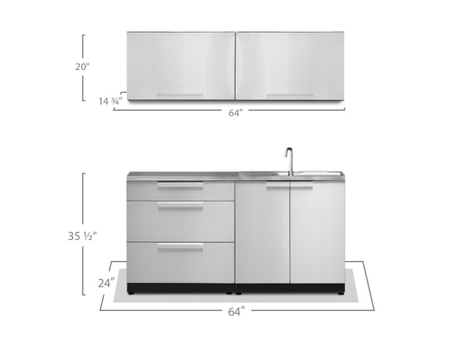 Outdoor Kitchen Stainless Steel 4 Piece Cabinet Set
