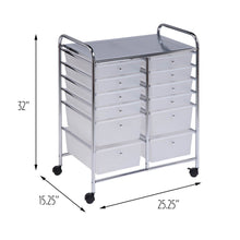 Load image into Gallery viewer, The best honey can do rolling storage cart and organizer with 12 plastic drawers