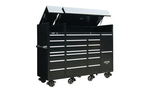 Discover the viper tool storage vxxl86ubbl 86 22 drawer ultimate tool box with pegboard and work surface power strip xx large black