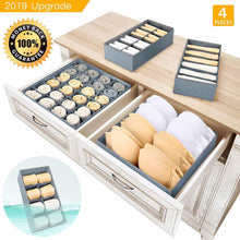 Load image into Gallery viewer, Buy now underwear organizer dresser drawer organizer foldable closet drawer dividers washable sock organizer storage bra box fabric bin for baby clothes panties lingeries ties belts