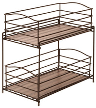 Load image into Gallery viewer, Exclusive seville classics 2 tier sliding basket drawer kitchen counter and cabinet organizer bronze