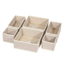 Load image into Gallery viewer, Explore diommell 6 pack foldable cloth storage box closet dresser drawer organizer fabric baskets bins containers divider with drawers for clothes underwear bras socks lingerie clothing