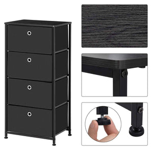 Online shopping songmics 4 tier dresser drawer unit cabinet with 4 easy pull fabric drawers storage organizer with metal frame and wooden tabletop for living room closet hallway black ults04h