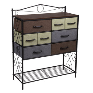Amazon best household essentials victorian 8 drawer chest storage dresser or entryway table black