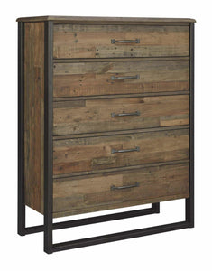 Results ashley furniture signature design sommerford chest casual 5 drawers light grayish brown finish reclaimed wood silver bronze hardware legs