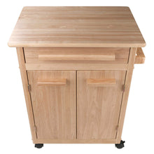 Load image into Gallery viewer, Discover winsome wood single drawer kitchen cabinet storage cart natural