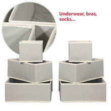 Load image into Gallery viewer, Latest diommell foldable cloth storage box closet dresser drawer organizer fabric baskets bins containers divider with drawers for baby clothes underwear bras socks lingerie clothing set of 12 grey 444